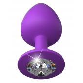 Фиолетовая анальная пробка со стразом Her Little Gem Large Plug - 9,5 см. - Pipedream - купить с доставкой в Сургуте