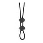 Черное двойное эрекционное лассо Silicone Double Loop Cock Ring - Blush Novelties - в Сургуте купить с доставкой