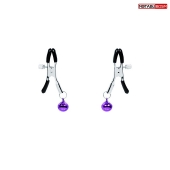 Оригинальные зажимы на соски с фиолетовыми шариками - Notabu - купить с доставкой в Сургуте