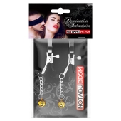 Оригинальные зажимы на соски с желтыми шариками - Notabu - купить с доставкой в Сургуте