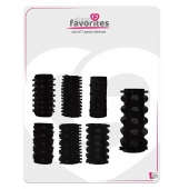 Набор из 7 черных насадок PENIS SLEEVES SET - Dream Toys - в Сургуте купить с доставкой