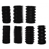 Набор из 7 черных насадок PENIS SLEEVES SET - Dream Toys - в Сургуте купить с доставкой
