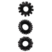Набор из 3 черных эрекционных колец SET OF 3 COCKRINGS - Dream Toys - в Сургуте купить с доставкой