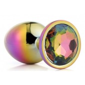 Голографическая анальная втулка с радужным кристаллом - 7,1 см. - Dream Toys - купить с доставкой в Сургуте