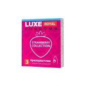 Презервативы с ароматом клубники LUXE Royal Strawberry Collection - 3 шт. - Luxe - купить с доставкой в Сургуте