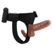 Страпон с вагинальной пробкой и вибрацией Ultra Passionate Harness - 16 см. - Baile - купить с доставкой в Сургуте
