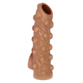 Телесная насадка с бугорками и открытой головкой Nude Sleeve M - 12 см. - KOKOS - в Сургуте купить с доставкой
