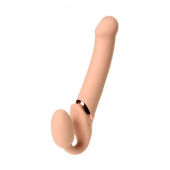 Телесный безремневой вибрострапон Vibrating Bendable Strap-On L - Strap-on-me - купить с доставкой в Сургуте
