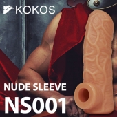Телесная открытая насадка-реалистик с подхватом мошонки Nude Sleeve S - 10 см. - KOKOS - в Сургуте купить с доставкой