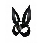 Черная кожаная маска зайки Miss Bunny - БДСМ Арсенал - купить с доставкой в Сургуте
