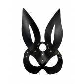 Черная кожаная маска зайки Miss Bunny - БДСМ Арсенал - купить с доставкой в Сургуте