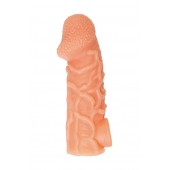 Телесная закрытая насадка с венками Cock Sleeve Size L - 17,6 см. - KOKOS - в Сургуте купить с доставкой