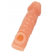 Телесная закрытая насадка с шершавой головкой Cock Sleeve Size L - 17,6 см. - KOKOS - в Сургуте купить с доставкой
