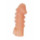 Телесная закрытая насадка с шишечками Cock Sleeve Size L - 17,6 см. - KOKOS - в Сургуте купить с доставкой