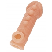 Телесная закрытая насадка с шишечками Cock Sleeve Size L - 17,6 см. - KOKOS - в Сургуте купить с доставкой