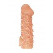 Телесная закрытая насадка с пучками шишечек Cock Sleeve Size M - 15,6 см. - KOKOS - в Сургуте купить с доставкой
