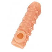 Телесная закрытая насадка с пучками шишечек Cock Sleeve Size M - 15,6 см. - KOKOS - в Сургуте купить с доставкой