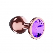 Пробка цвета розового золота с фиолетовым кристаллом Diamond Amethyst Shine S - 7,2 см. - Lola Games - купить с доставкой в Сургуте