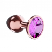 Пробка цвета розового золота с лиловым кристаллом Diamond Quartz Shine L - 8,3 см. - Lola Games - купить с доставкой в Сургуте