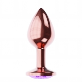 Пробка цвета розового золота с фиолетовым кристаллом Diamond Amethyst Shine L - 8,3 см. - Lola Games - купить с доставкой в Сургуте