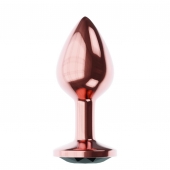 Пробка цвета розового золота с черным кристаллом Diamond Jet Shine L - 8,3 см. - Lola Games - купить с доставкой в Сургуте