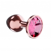 Пробка цвета розового золота с малиновым кристаллом Diamond Ruby Shine L - 8,3 см. - Lola Games - купить с доставкой в Сургуте
