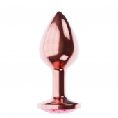 Пробка цвета розового золота с малиновым кристаллом Diamond Ruby Shine L - 8,3 см. - Lola Games - купить с доставкой в Сургуте