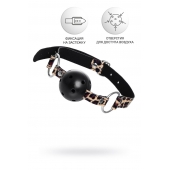 Черный кляп-шар на леопардовых ремешках Anonymo - ToyFa - купить с доставкой в Сургуте