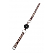 Черный кляп-шар на леопардовых ремешках Anonymo - ToyFa - купить с доставкой в Сургуте