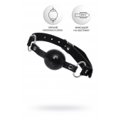 Черный кляп-шар на кожаных ремешках Anonymo - ToyFa - купить с доставкой в Сургуте