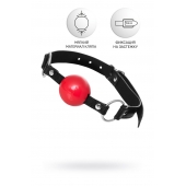 Красный кляп-шар на черных ремешках Anonymo - ToyFa - купить с доставкой в Сургуте