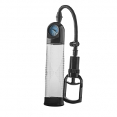 Прозрачная вакуумная помпа с манометром Deluxe Penis Pump - Dream Toys - в Сургуте купить с доставкой