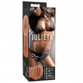 Мастурбатор-вагина цвета карамели Julieta с вибрацией - Blush Novelties - в Сургуте купить с доставкой