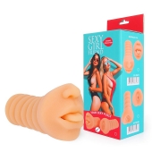 Телесный мастурбатор-ротик с высунутым язычком - Bior toys - в Сургуте купить с доставкой