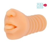 Телесный мастурбатор-ротик с высунутым язычком - Bior toys - в Сургуте купить с доставкой