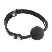 Черный силиконовый кляп-шарик на ремешках - Fetish Tentation - купить с доставкой в Сургуте