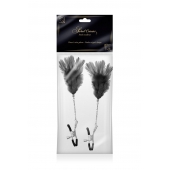 Зажимы для сосков с черными перьями Sweet Caress Feather Nipple Clumps - Sweet Caress - купить с доставкой в Сургуте