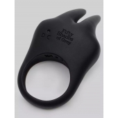Черное эрекционное виброкольцо Sensation Rechargeable Vibrating Rabbit Love Ring - Fifty Shades of Grey - в Сургуте купить с доставкой
