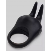 Черное эрекционное виброкольцо Sensation Rechargeable Vibrating Rabbit Love Ring - Fifty Shades of Grey - в Сургуте купить с доставкой