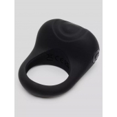 Черное эрекционное виброкольцо Sensation Rechargeable Vibrating Love Ring - Fifty Shades of Grey - в Сургуте купить с доставкой