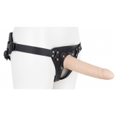 Пустотелый страпон Harness CLASSIC с бандажом - 19,5 см. - LOVETOY (А-Полимер) - купить с доставкой в Сургуте