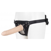 Пустотелый страпон Harness CLASSIC с бандажом - 19,5 см. - LOVETOY (А-Полимер) - купить с доставкой в Сургуте