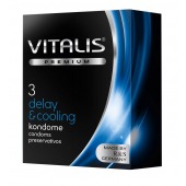 Презервативы VITALIS PREMIUM delay   cooling с охлаждающим эффектом - 3 шт. - Vitalis - купить с доставкой в Сургуте