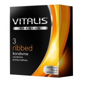 Ребристые презервативы VITALIS PREMIUM ribbed - 3 шт. - Vitalis - купить с доставкой в Сургуте