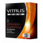 Презервативы VITALIS PREMIUM stimulation   warming с согревающим эффектом - 3 шт. - Vitalis - купить с доставкой в Сургуте