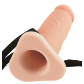 Телесный реалистичный фаллоимитатор с полостью Silicone Hollow Extension - 20 см. - Pipedream - купить с доставкой в Сургуте