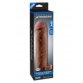 Коричневая насадка с кольцом Perfect 2 Extension with Ball Strap - 19 см. - Pipedream - в Сургуте купить с доставкой