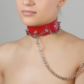 Красный ошейник из натуральной кожи - Sitabella - купить с доставкой в Сургуте
