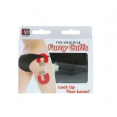 Металлические наручники с чёрной меховой опушкой - Dream Toys - купить с доставкой в Сургуте