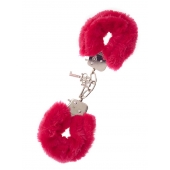 Металлические наручники с красной меховой опушкой METAL HANDCUFF WITH PLUSH RED - Dream Toys - купить с доставкой в Сургуте